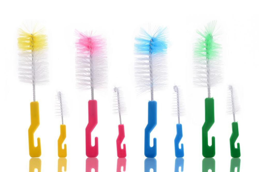 2pc/Lot The baby bottle brush wash bottle bottle nipple brush tool sponge cleaning kit baby products: Default Title