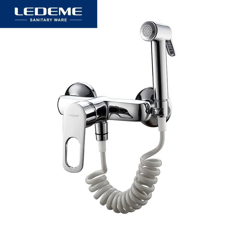 LEDEME Bidet Faucets Bathroom Tap Bidet Toilet Sprayer Bidet Washer Mixer Shower Bidet Double Switch and Cold Water L5249