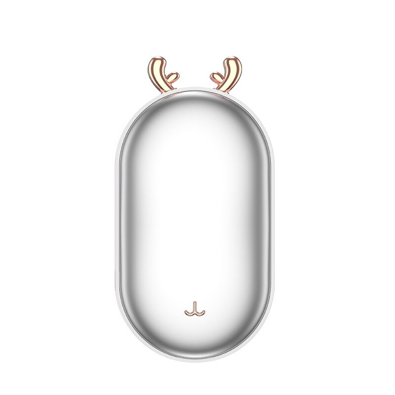 Aquecedor de mão elétrico duplo-lado de aquecimento mini portátil de segurança mão usb mais quente bonito bolso handwarmer aquecedor de inverno para as mãos: Cute white