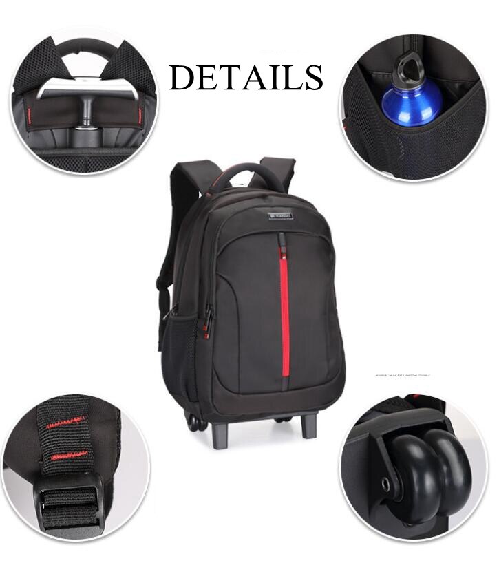 Wheeled backpack bag for men school trolley bags travel backpack with wheels Oxford women Travel Rolling Luggage trolley bags