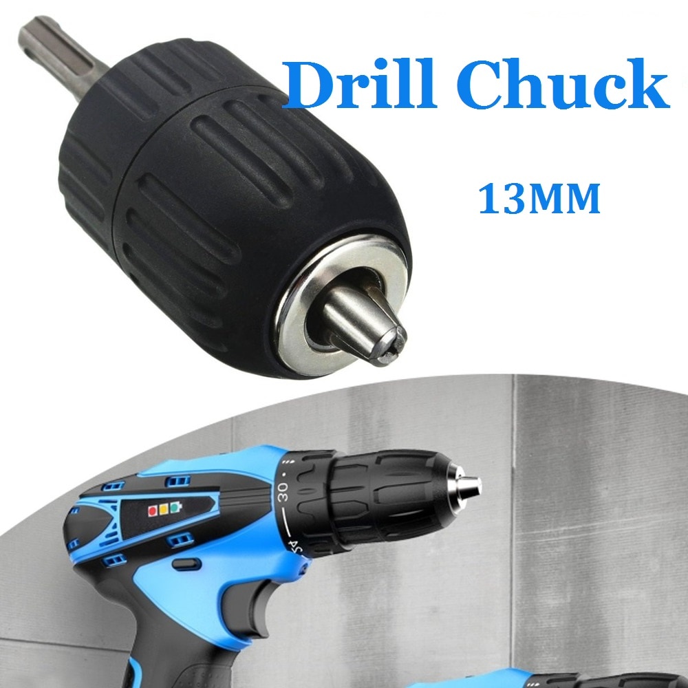 13MM HSS Keyless Drill Chuck Adaptor Hardware Tool Part For Impact Drill