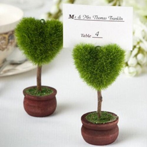 10 stks/partij Bruiloft Groene Boom Zetel Clip 11.5 cm Hoogte Hart Ronde Vorm Naam Clips Voor Partij en Bruiloft Accessoires: Heart