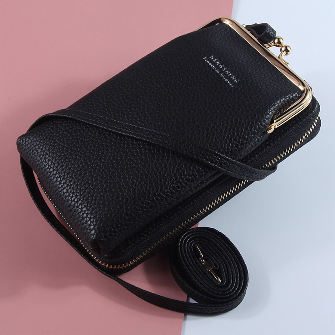 Brand Crossbody Bags Touch Screen Cell Phone Purse Bag Smartphone Wallet Metal Leather Shoulder Strap Handbag Women Bag: 5