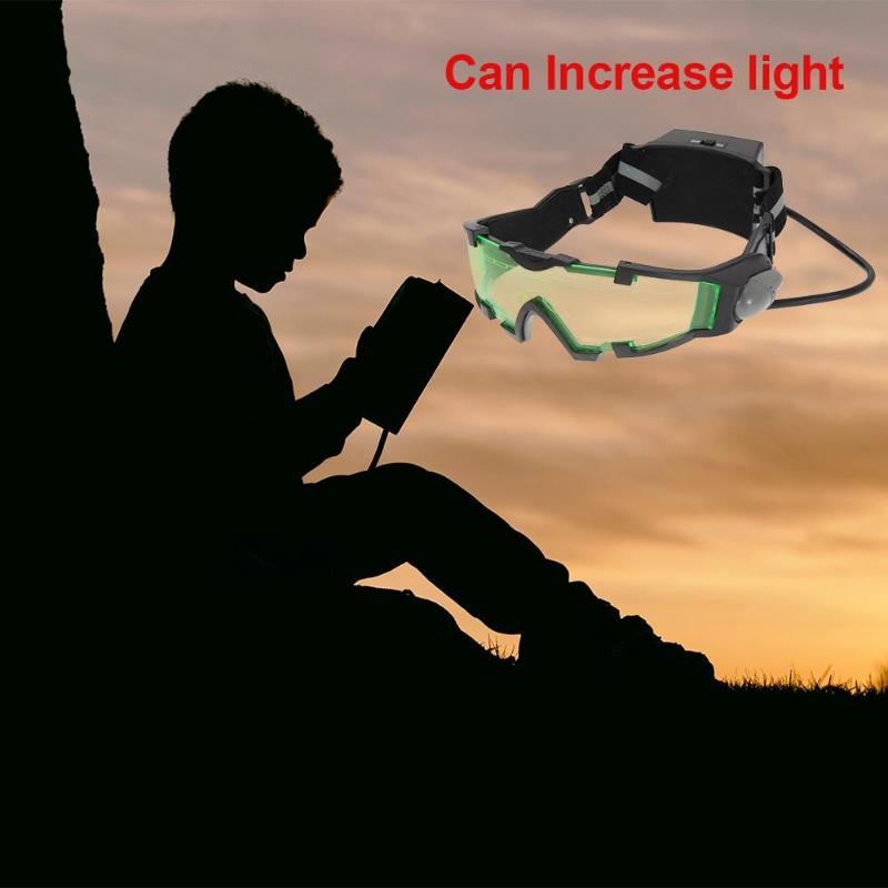 Adjustable Elastic Band Night Vision Goggles Glasses Eye Shield With LED