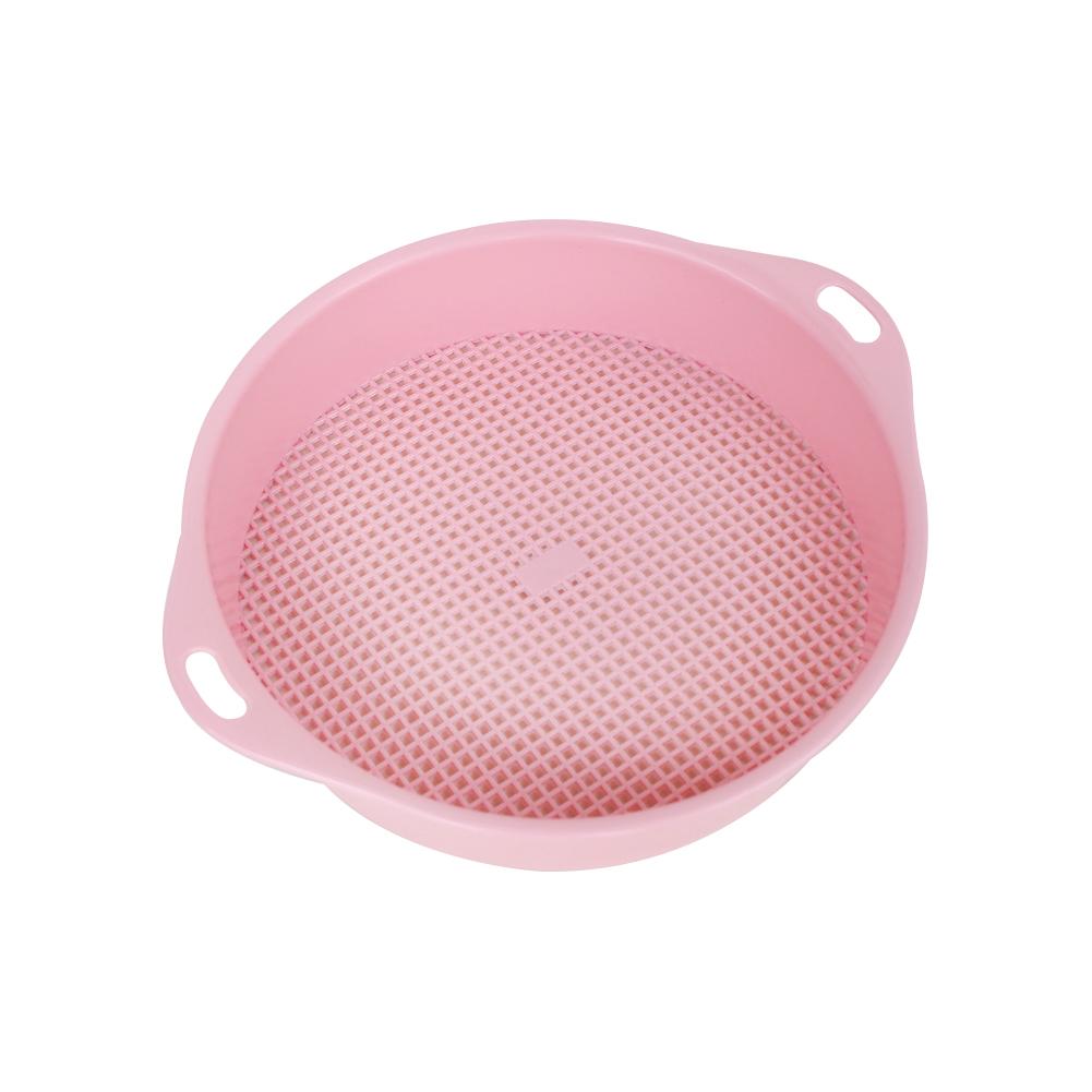 Tamiz redondo para el hogar, filtro de semillas de plástico, tamiz de rejilla de piedra de suelo, herramientas de jardinería, tamiz de jardín: White