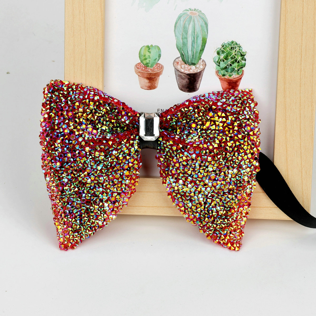Nueva de lujo, pajarita grande con diamantes de imitación, pajarita grande negra dorada brillante para hombres, corbatas para de boda y negocios, accesorios de