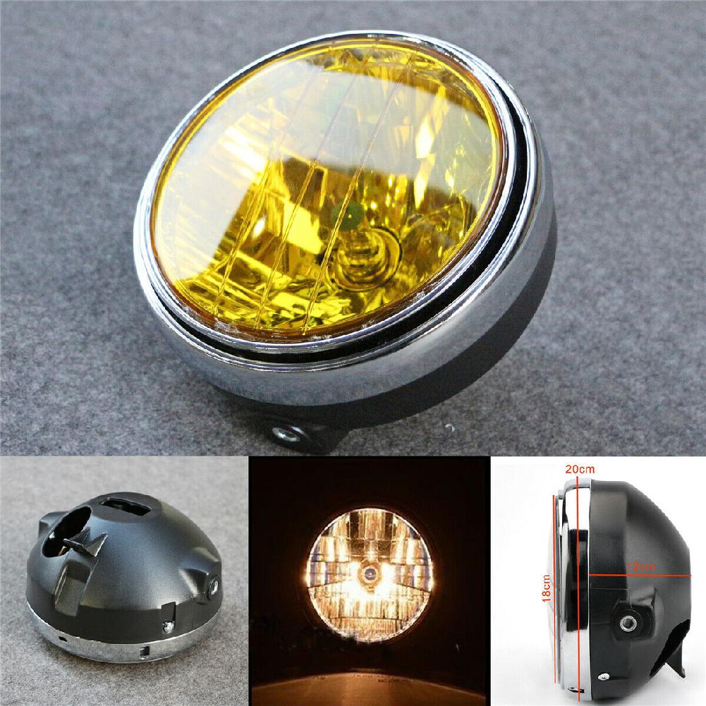 For Honda CB series 7 Inch 35W Universal Motorcycle Headlight Yellow Crystal Glass Clear Lens Beam Round LED HeadLamp: Default Title