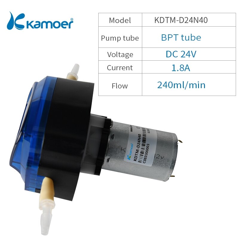 Peristaltic Pump Dosing Pump 12V DC, Brush DC motor for Lab: KDTM-D24N40