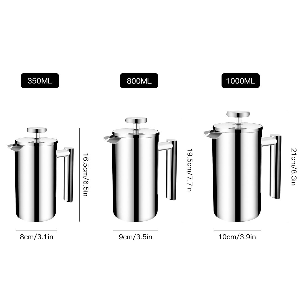 Easyworkz Franse pers 1000ml Koffie Thee Maker met Hittebestendig borosilicaat Glas Easyworkz Franse pers 1000ml Koffie Thee Maker met Hittebestendig borosilicaat Glas