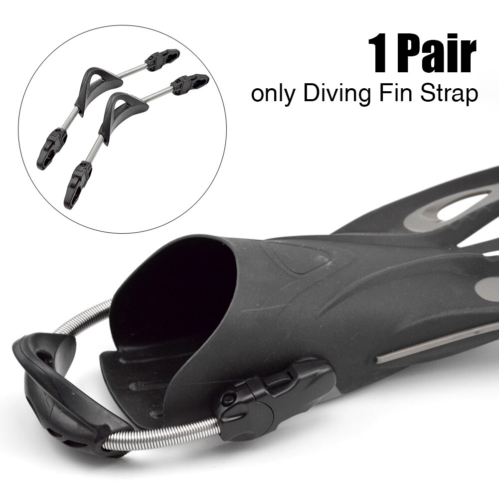 1pair Keep Diving Stainless Steel Spring Straps for Snorkeling Fins Diving Spring Fin Strap with Quick Release Buckle