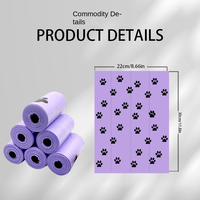 Bolsa para excrementos de perros, bolsa biodegradable para excrementos de perros, bolsas para excrementos de perros sin residuos, bolsa para excrementos de arena para perros, dispensador de bolsas para excrementos de perros: 6XL / plum