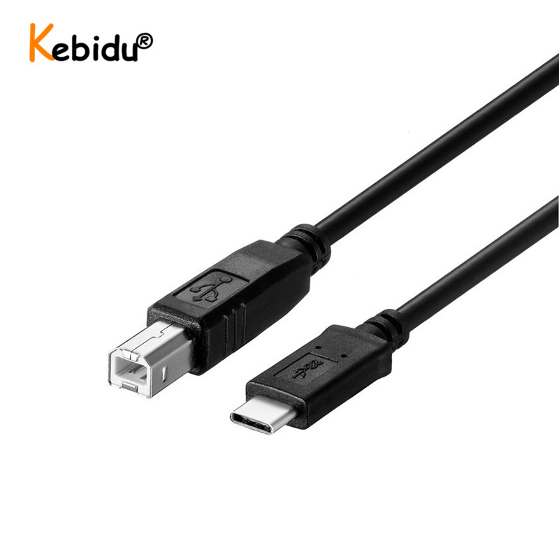Kebidu 1M Usb Data Kabel Usb 3.1 Type C Male Connector Naar Usb 2.0 Type B Data Kabel Voor smart Telefoon Printer Harde Schijf
