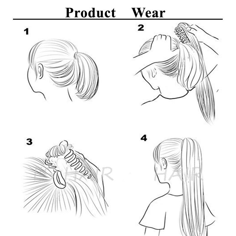 Desire Voor Haar 30Inch Lange 200G Hoge Temperatuur Synthetisch Krullend Paardenstaart Hair Extensions Met Claw Clip Haarstukken Voor vrouwen