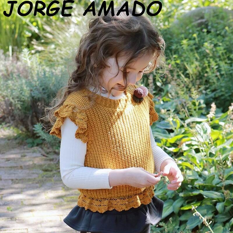 Pull tricoté en dentelle pour bébé fille, gilet, vêtements d'hiver, collection automne-hiver , E20592