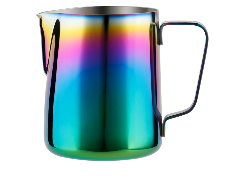 Milk Frothing Pitcher Stainless Steel, Rainbow Color Custom Coffee Mugs, Milk Steaming Frother for Espresso Machines: Rainbow 600ml