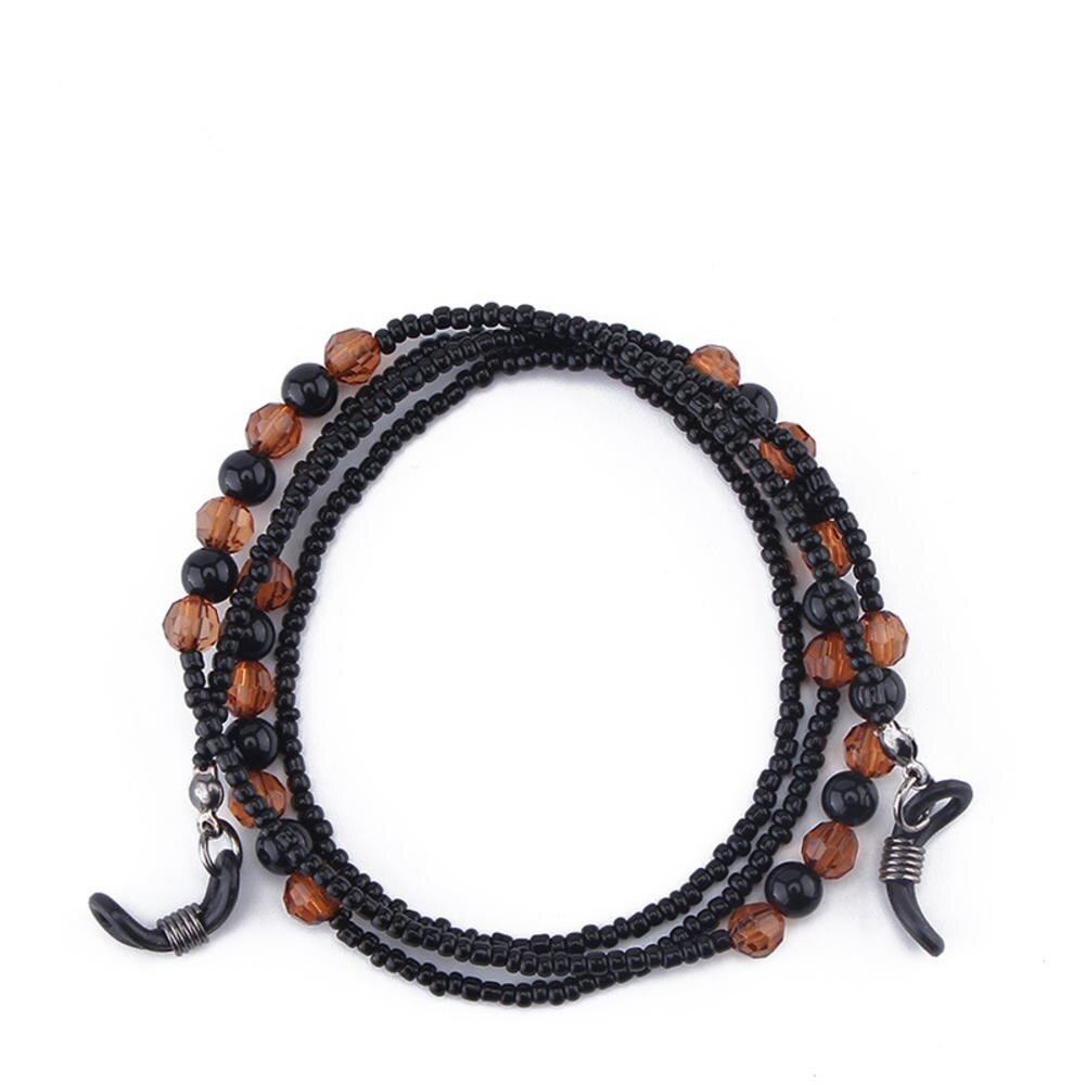 Handmade Retro Black&Brown Beads Eyewears Chains Beaded Sunglass Eyeglass Lanyards Cord Holder Glasses Ropes