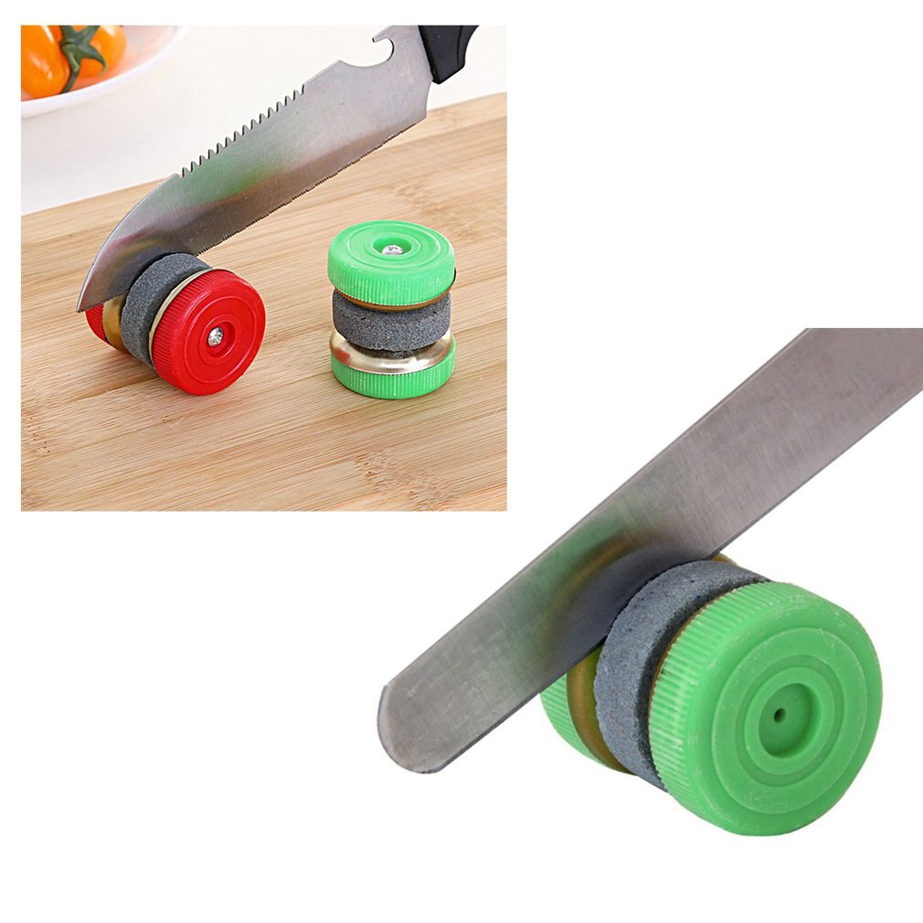 Mini afilador de cuchillos redondo, ruedas de molienda, afilador de piedras del hogar, piedra de afilar, accesorios de cocina, herramienta