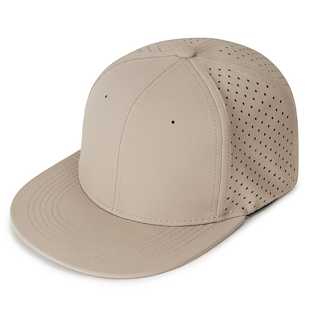 Full Closed Heren Baseball Cap Causal 6 Panelen Trucker Hoed Ademende Effen Hiphop Hoed Platte Rand Stretchy Caps: GRIJS