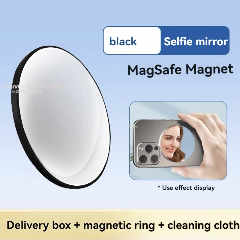 Magnetische telefoon selfie spiegel voor Magsafe IPhone 15 Pro Max mobiele telefoon achteruitrijcamera spiegel voor groothoek selfie vlog video: Zilver