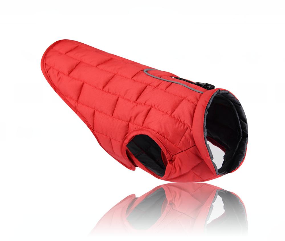 Winter Warm Dog Clothes Pet Dog Jacket With Harness Reflective Clothes For Big Dogs Labrador Waterproof French Bulldog Jacket: red / XXL