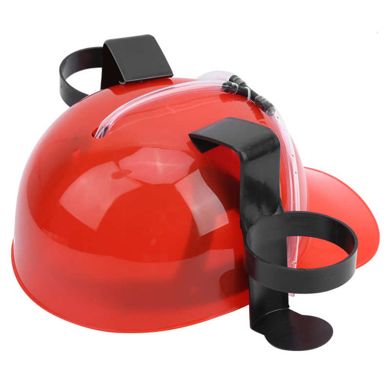 Lazy lounge Beer Soda Guzzler Helmet Drinking Hat Birthday Party Cool Unique Toy Handsfree Drink Toy Miner Hat
