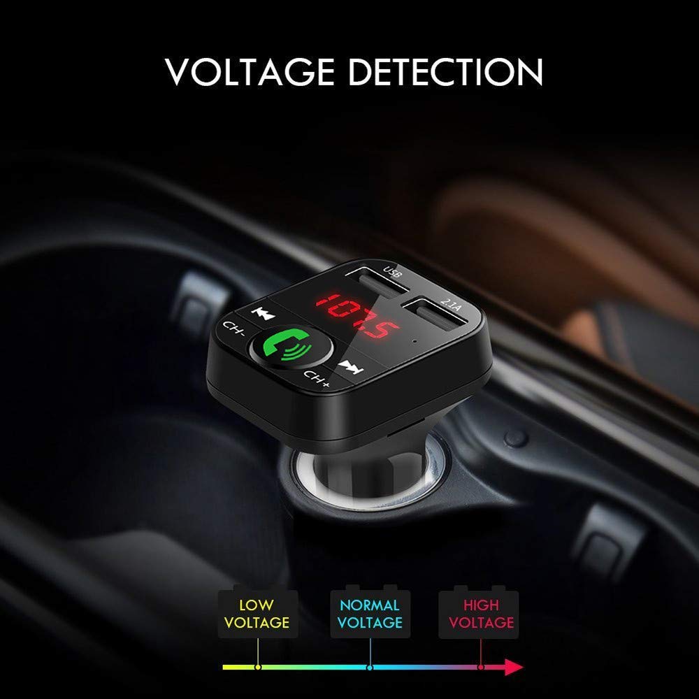 Modulador de transmisor FM con Bluetooth para coche, reproductor MP3, recibidor de Audio, compatible con tarjeta TF, inalámbrico, manos libres, Cargador USB Dual