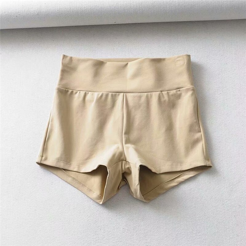 Lundunshijia sommer elastiske sportsshorts med høj talje bomuldsshorts til kvinder 6 farver: Khaki / M