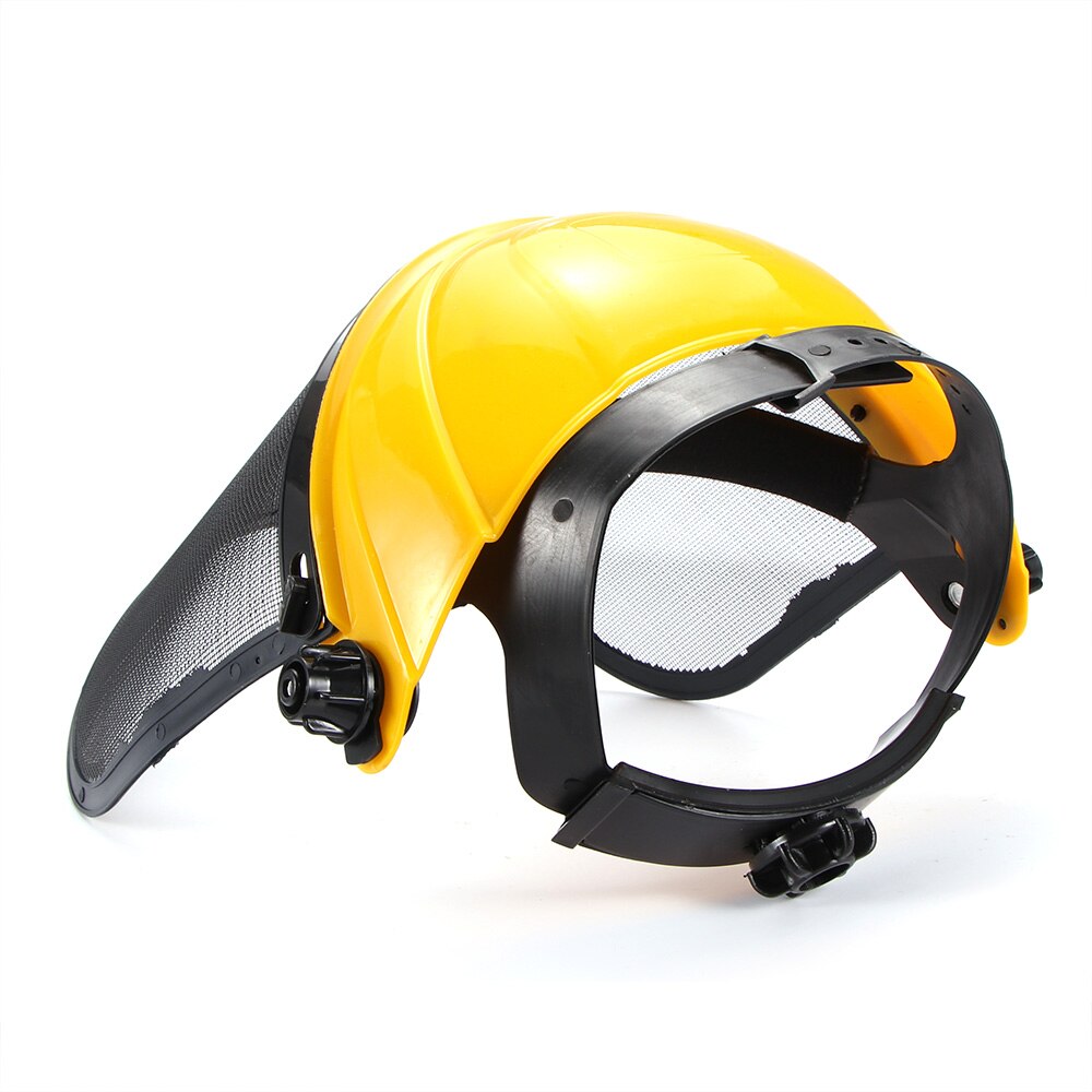 Cortador de césped de jardín, casco de seguridad con visera de malla de cara completa para desbrozadora de registro, protección forestal de