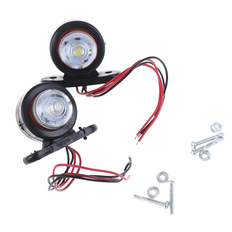 2 stk/parti personbil tilhenger led sidemarkeringslys hvit rød blinklys klaringslys indikatorlampe for varebil campingvogn