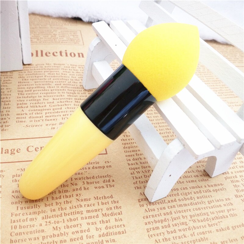 Portable Candy Color Handed Beauty Sponges Foundation Sponge Handle Makeup Puff Cosmetic Sponge Face Make Up Powder Puff Tool