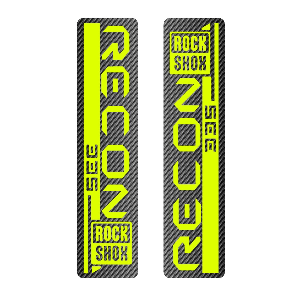 For Rock Shox Recon 335 Carbon Fibre Protective Bike Fork Sticker Decals Mountain Bike Cycling Adhesive Decorative Sticker: luorescent Yellow