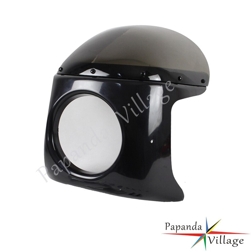 Cafe racer sort og klar 7 "forlygte kåbe til kawaki  en 450 500 vn 700 750 vulcan kz suzuki  gn 125 250 400 gr gs gt gz ls: Røg