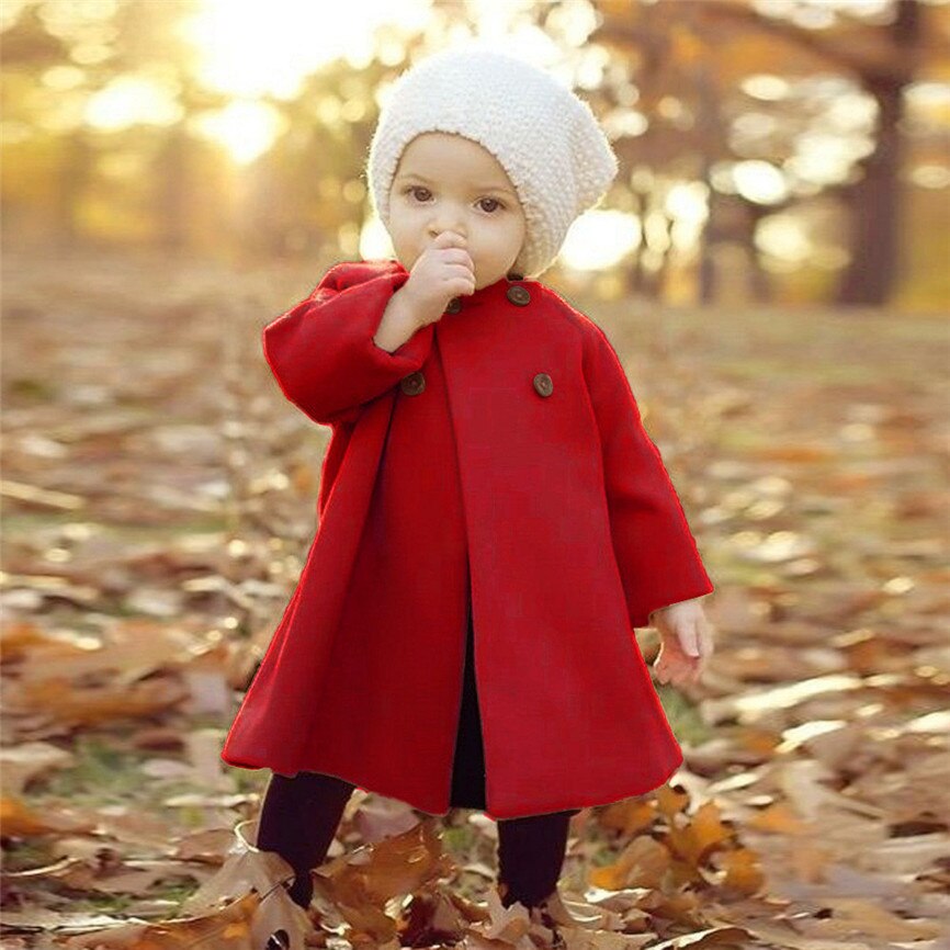 Baby Mädchen Outwear Jacke Herbst Winter Mädchen freundlicher Baby Outwear Mantel Geschmack Jacke Warme Mantel Kleidung Für 6M ~ 5T September #2: rot / 24M