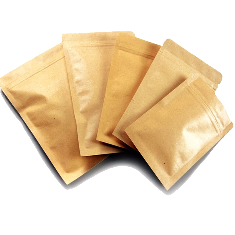 100 Kraft Papier Doypack Zip-Lock Beutel mit Aluminium Folie Lebensmittel Tee Snack Kaffee Lagerung Wiederverschließbaren Ziplock/zipper Tasche