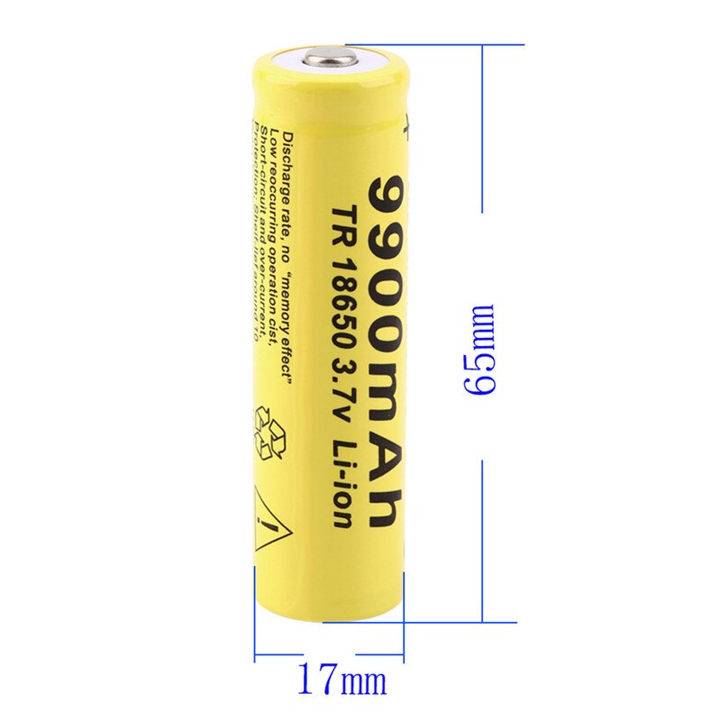 GTF-batería de litio recargable para linterna, acumulador de celda de 3,7 V, 18650 mah, 9900