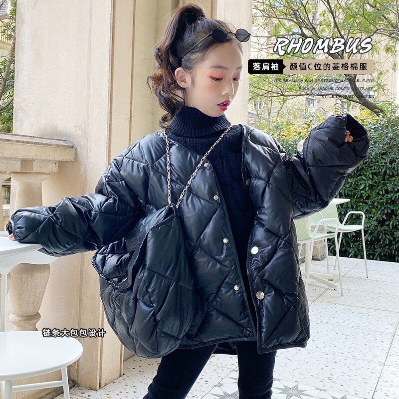 Girls cotton coat children winter warm jacket kids Bf style cotton outerwear tops teenage tops jacket 4-14Y ws1900