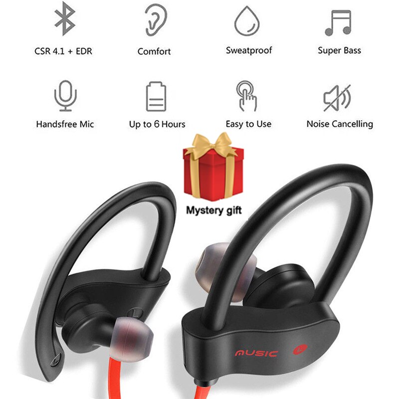 558 Bluetooth Hoofdtelefoon Oorhaakje Oordopjes Stereo Bluetooth Headset Draadloze Sport Oortelefoon Handsfree Met Microfoon Voor Alle Smart Phone