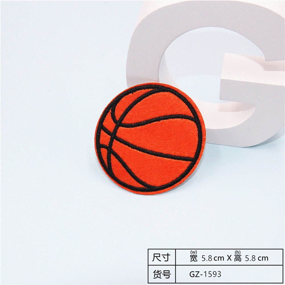 Parches bordados de fútbol, baloncesto y Rugby para mujeres y niñas, parche de planchado para ropa, aplique de pegatina, accesorio DIY B189: BU189N6