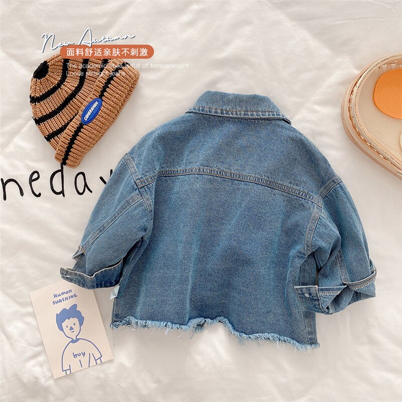 Cappotti temperamento moda ragazze stile coreano primavera autunno bambini casual giacche di jeans tutte le partite
