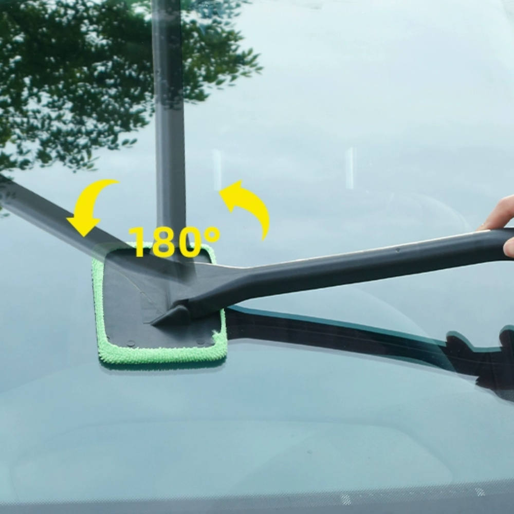 Autoruitenreiniger Borstelset Microfiber Voorruitreinigingsgereedschap Auto-interieur Glaswas Ruitenwisser Lange steel Auto-accessoires