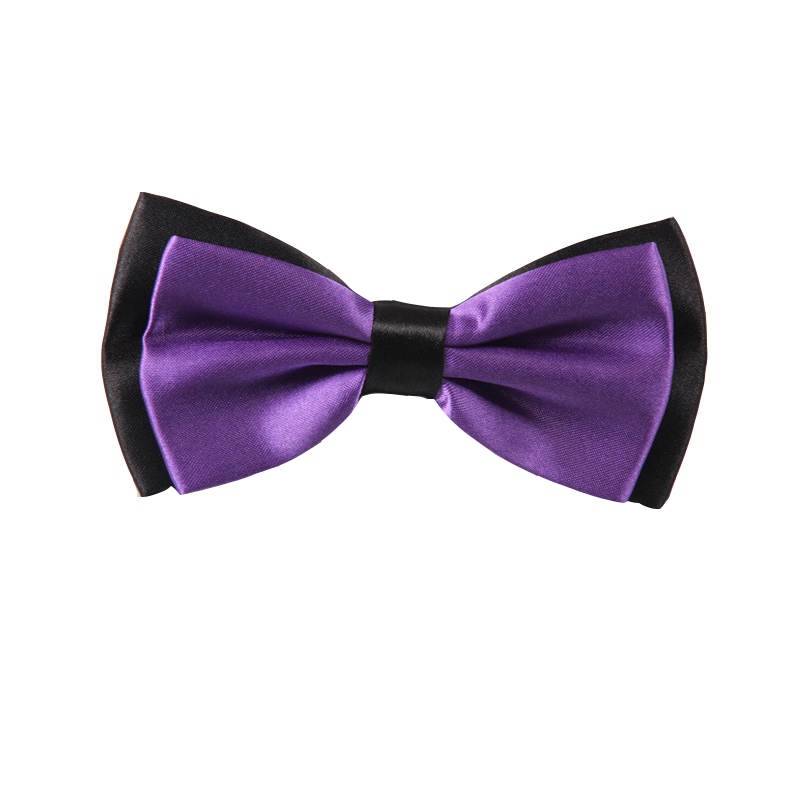 Adult Bowtie Classic Man Wedding Party Formal Satin Silk Multicolor Adjust Neck Bow tie style Clip-On: Purple