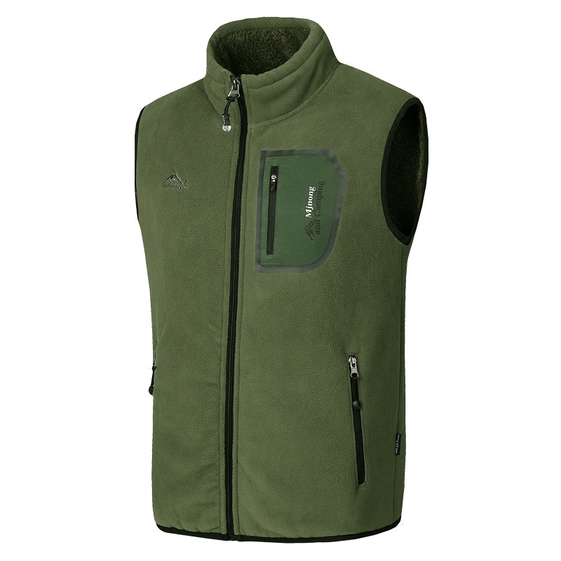 HOO val van Mannen meer leisure toevoegen wol warm vest Mode polar fleece kraag vest
