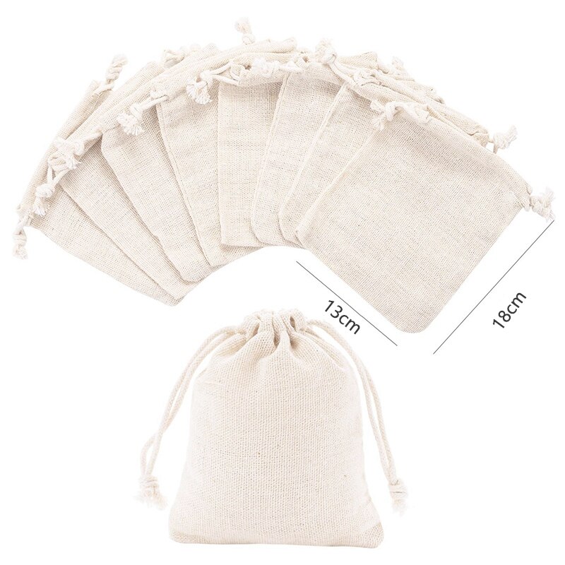 12Pcs Small Cotton Drawstring Bags Reusable Muslin Cloth Candy Favor Bag Jewelry Pouches for Wedding DIY Craft Soaps Herbs