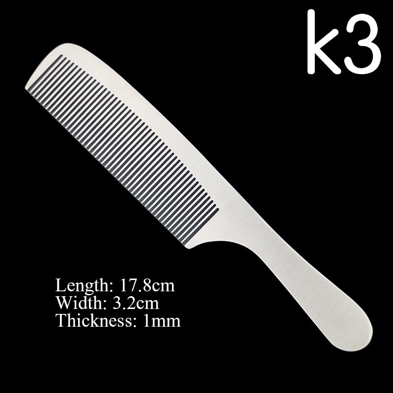 Kapper Salon Haar Knippen Kam Ultra-Dunne Rvs Silver Metal Kam Barbershop Kappers Haar Knippen Tools Kammen: K3 Comb