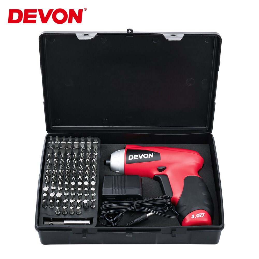 DEVON 4V Lithium-ion Electric Screwdriver Rechargeable Home DIY Multi-function Magnetic Screwdrivers mini batch Drill Power Tool: Default Title