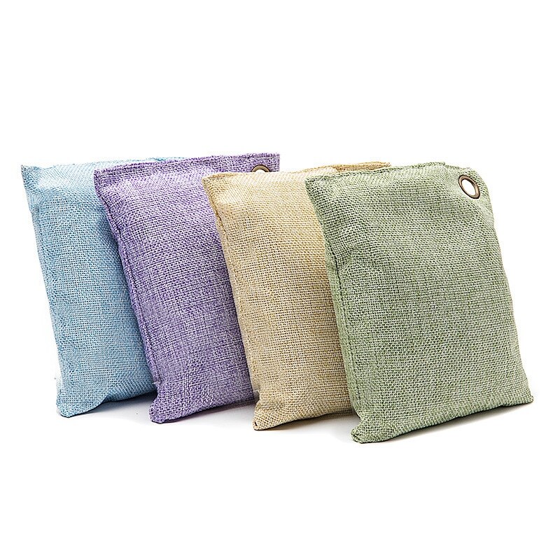 Bolsa de carbón de bambú para desodorización de coche, bolsa de carbón activado para desodorización de coche, elimina el formaldehído y el olor, paquete de 4 Uds.