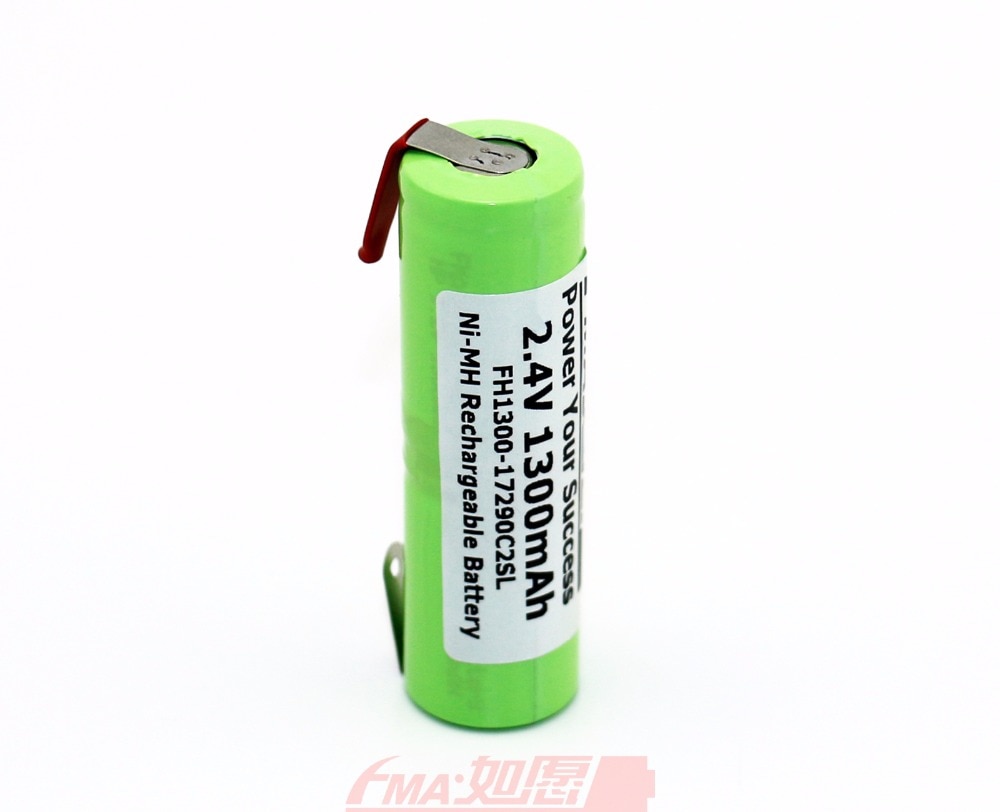 Ni-mh 2.4V 1300mAh Oplaadbare Batterij w/Tabs voor Tandenborstel Braun Oral-B Sonic Complete 4717 Scheermes 17290C2SL 17x56mm