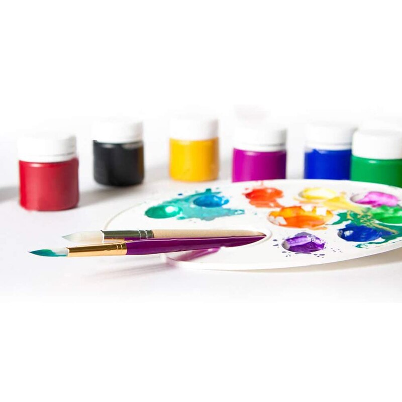 10 Pcs Wit Plastic Verf Lade Paletten Met Tien-Goed Duim Gat Voor Schilderen Party, diy Ambacht En Kunst Schilderen