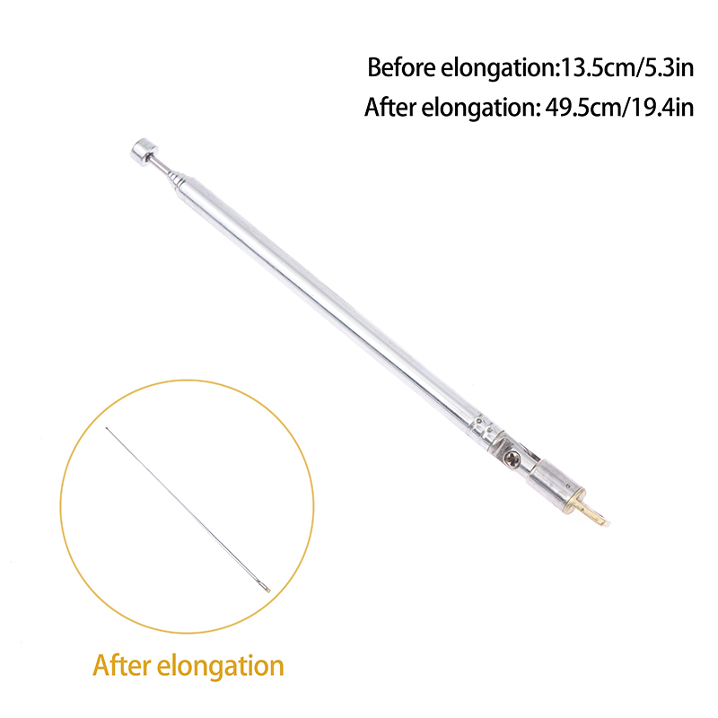 Universal Bilantenn 6 Sektioner 48/64cm Metall AM/FM - 360° Rotation: Armégrön