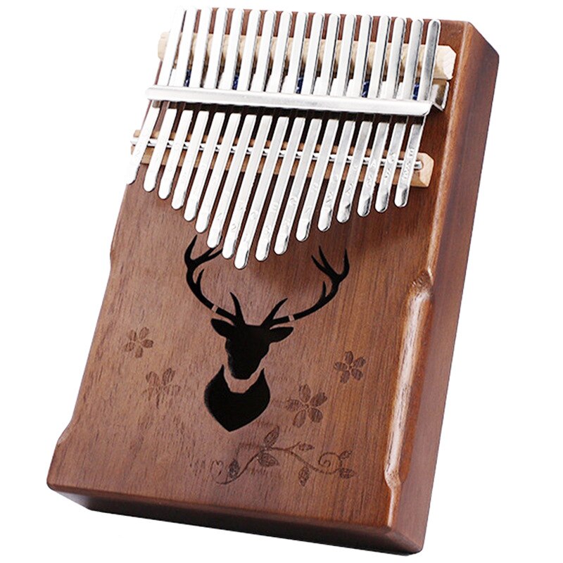 Kalimba 17 Schlüssel Daumen Klavier Mahagoni Afrikanische Sanza Mbira Kalimba Tragbare Braun Hirsch Finger Musik Instrument: GUD Kaffee